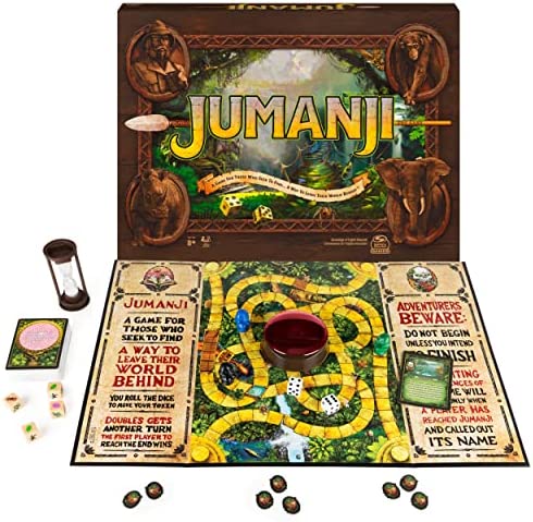 Jumanji The Game, The Classic Scary Adventure Family Board Game Based on the Action-Comedy Movie, for Kids and Adults Ages 8 & up