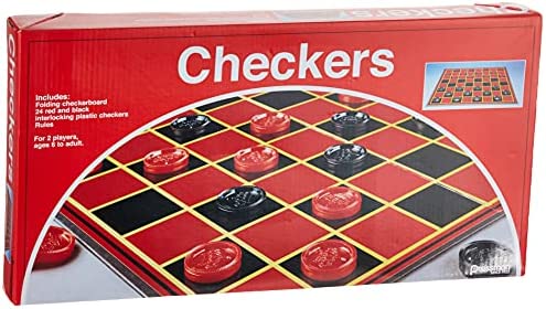 Pressman Checkers -- Classic Game With Folding Board and Interlocking Checkers